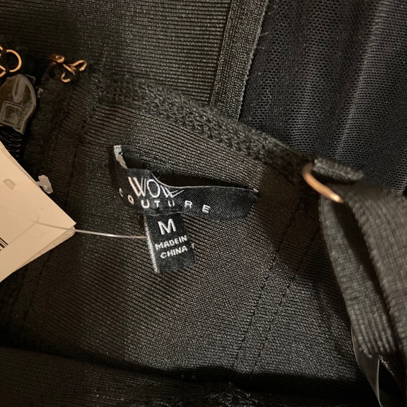 WOW Couture club wear mini black sz M - Picture 9 of 9